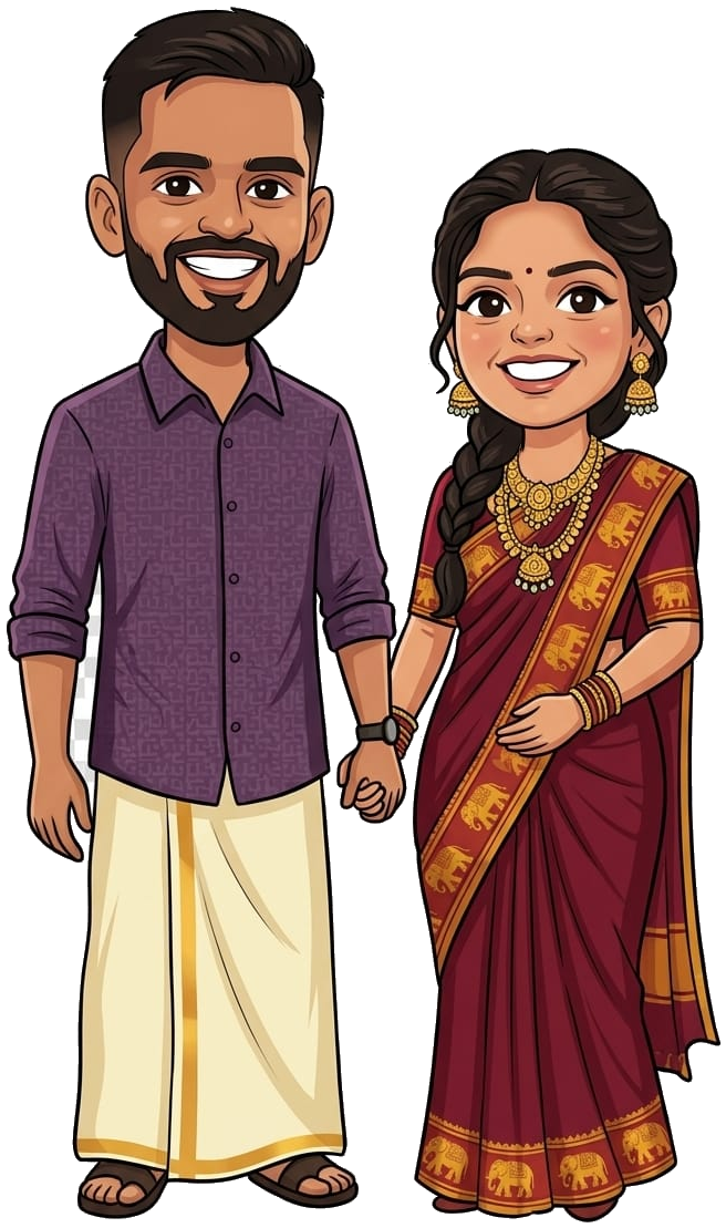 Swathi and Adithyaa caricature